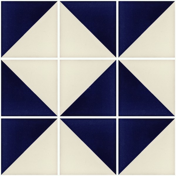 Mexican Ceramic Frost Proof Tiles  White Blue